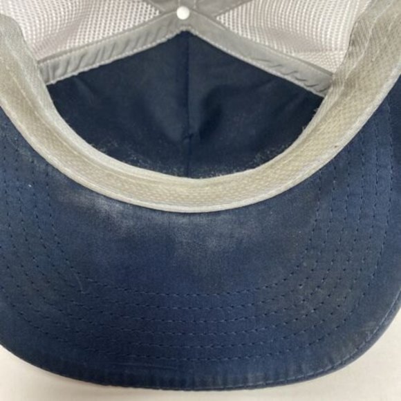 USA Patch Snapback Trucker Hat Adjustable Blue & Red Stripe On Back of Hat VTG - Picture 7 of 8